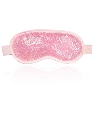 Cooling eye mask eye mask with gel pearl cool mask icer-usable eye mask sleep relaxation eye mask for hot cold therapy swollen and tired eye-pink