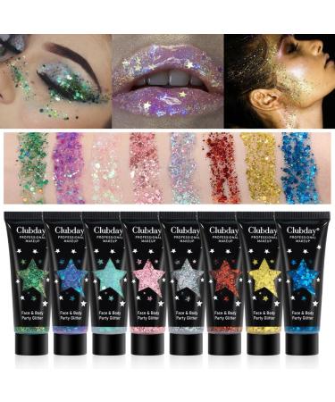 2 Pack Glitter Gel - Chunky Sequin Face Hair Nail & Lip Shimmer for Festivals & Parties | Long-Lasting Eyeshadow & Makeup - Buy Online on GoSupps.com