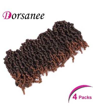 Pre-twisted Spring Twist Crochet Hair Short Curly Braids 8 inch (Pack of 4) T30 - Synthetic Hair Extensions - Buy Online on GoSupps.com
