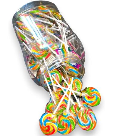 30 X Rainbow Wheel Lollies - Swirl Lollipops - Rainbow Lolly - Party Favour - Sweets - Rock Candy - Baby Showers - Buy Online on GoSupps.com
