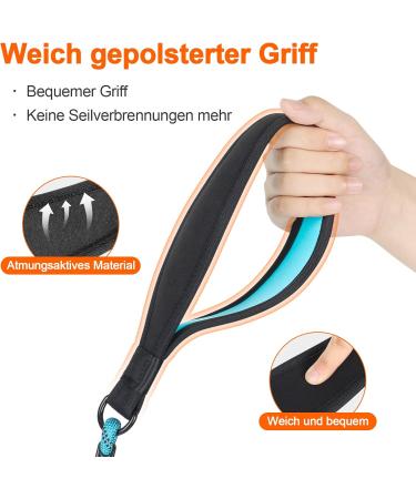 Shop Aystkniet Bungee Tow Leash for Dogs - 30m Shock-Absorbing Dog Leash with Padded Handle & Lockable Hook - Perfect for Medium & Large Dogs - Blue - Buy Online on GoSupps.com
