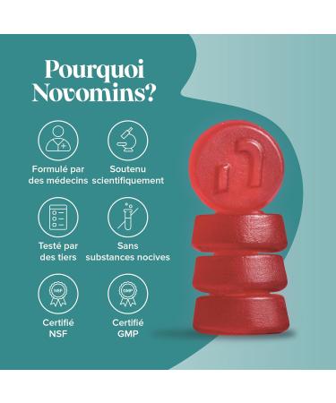 Gummies Zinc & Magnesium avec Vitamine B6 - Sans Sucre ZMA - Soutien la Sant Musculaire & Osseuse - ZMA Magn sium Zinc et Vitamine B6 60 Vegan Gummies - Multivitamines et Min raux - Novomins - Buy Online on GoSupps.com