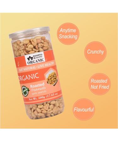 Blessfull Healing Organic Natural Vegan Garlic Roasted Peanuts Crunchy Healthy Snacks 500 Gram - Buy Online on GoSupps.com