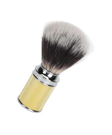 Beard Foaming Brush Portable Curved Handle Beard Foaming Soft Brush Remove Dirt Cleaning for Salon (Gold)