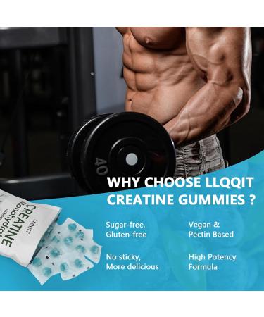 LLQQIT Creatine Monohydrate Gummies for Men & Women - 3g of Blueberry Creatine Gummies - Sugar-Free Vegan 60 Count - Buy Online on GoSupps.com