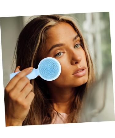 DRESSOOS Silicone Face Brush Silicone Facial Scrubber Exfoliating Face Scrubber Face Scrub Brush Face Exfoliator Face Exfoliating Brush Face Washing Brush Skincare Brush Silicone Scrubber 11x5cm Sky-blue - Buy Online on GoSupps.com