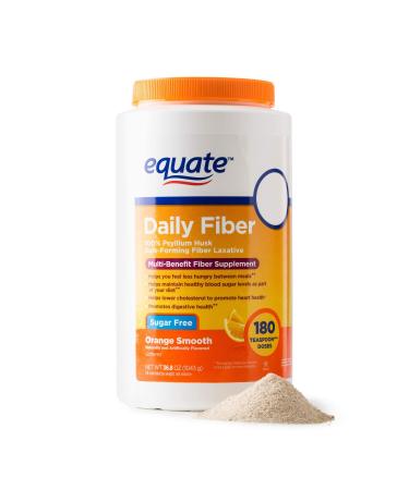 Equate - Fiber Therapy  Smooth Texture  Orange Flavor  Powder  36.8 oz  Sugar Free 180 Doses