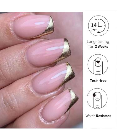 Semi Cured Gel Nails Strips - 20 Stickers Nail Wraps - Soft Self-Adhesive Gel Nail Stickers - Gold Glitter Gel Nail Strips for Nails Manicure Nail Wraps UV/LED Lamp Required Gold Edge - Buy Online on GoSupps.com