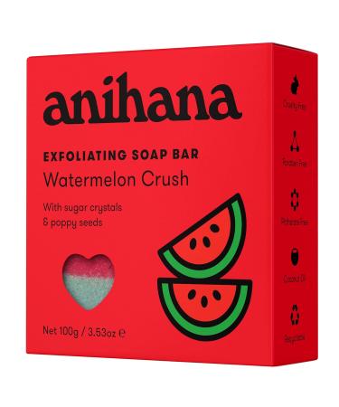ANIHANA Exfoliating Soap Bar with Coconut Oil Moisturizing Gentle Exfoliating Body Scrub Refreshing Watermelon Crush Scent 3.53 Oz - Buy Online on GoSupps.com
