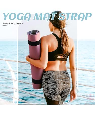 Honoson 4 Pcs Heavy Duty Nylon Yoga Mat Straps - Adjustable Bungee Bands for Exercise, Pilates, Gym - Black - Buy Online on GoSupps.com