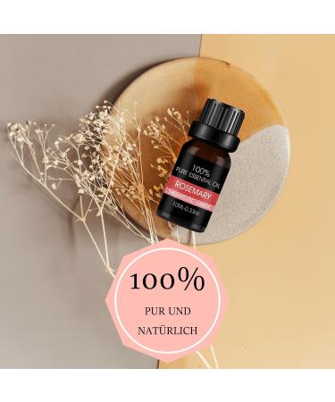Rosemary Essential Oil 10ml - Natural Aromatic Diffuser for Aromatherapy & Massage - Perfect Christmas Gift - Buy Online on GoSupps.com
