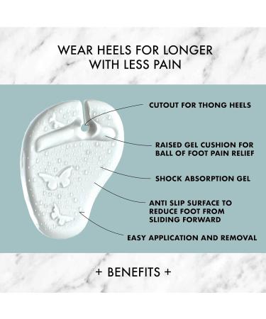 Comfort Metatarsal Pads for Thong Sandals | Flip-Flop Ball of Foot Cushions for High Heel Pain Relief | Anti-Slip Gel & Clear Inserts for Women | 4 Pairs Total - Buy Online on GoSupps.com