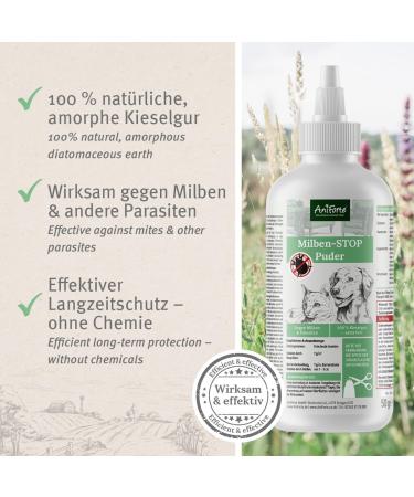 AniForte Mite-Stop Powder for Dogs Cats & Small Animals - 50g | Natural Defense Against Insects Parasites & Mites - Chemical-Free Solution - Buy Online on GoSupps.com
