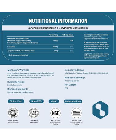 Magnesium Sleep Supplement - Magnesium Threonate Chelated Magnesium's Bisglycinate L-Theanine & Apigenin - Sleep Assist - Powerful Blend for Better Sleeping and Restful Nights - 60 Capsules 60 Count (Pack of 1) - Buy Online on GoSupps.com