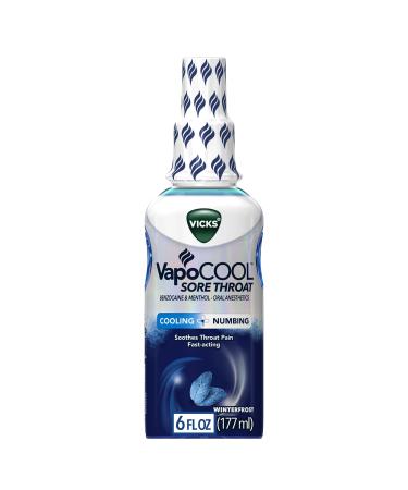 Vicks VapoCOOL Sore Throat Spray Powerful Sore Throat Numbing Relief Soothes Throat Pain Fast-Acting with Benzocaine & Menthol - Oral Anesthetics Winterfrost Flavor 6 FL OZ - Buy Online on GoSupps.com