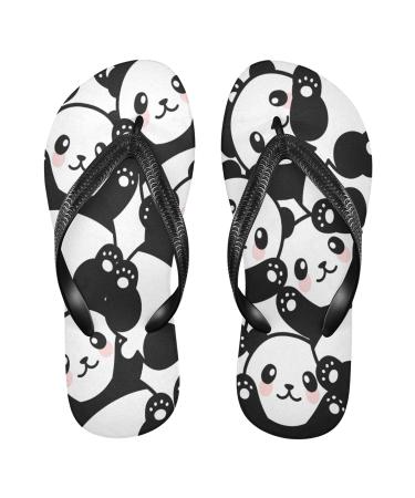 Mnsruu Cute Panda Flip Flops Pink Medium
