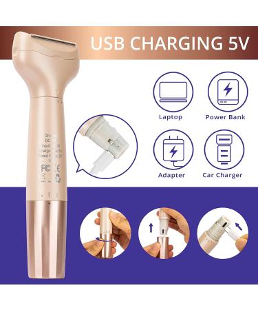 2-in-1 Women's Electric Razor for Face and Body - Painless Cordless Rechargeable Shaver - Buy Online on GoSupps.com