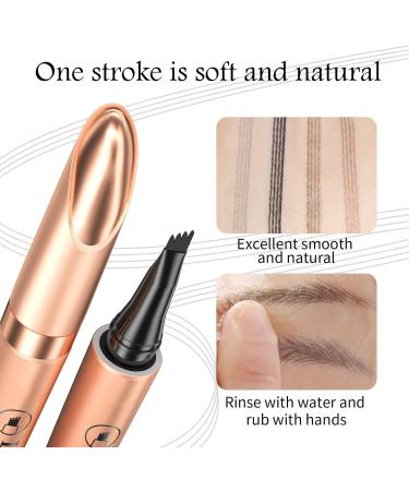 Eyebrow Pencil 4-Point Fork Tip Waterproof Eyebrow Pencil Smudgeproof Eyebrow Pencil Long Lasting Natural (3) - Buy Online on GoSupps.com