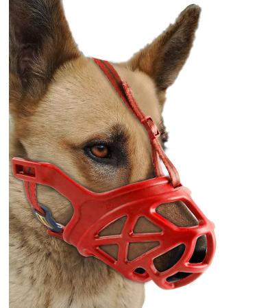 Muzzle for dogs breathable for small medium-sized and large dogs stops bite bark and chewing ideal for aggressive dogs X-Large red X-Large red