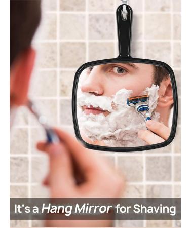 Gladmart Square Black Hand Mirror with Handle - Ideal for Salon, Barber, and Hairdressing (9 x 12.4 inches) - Buy Online on GoSupps.com