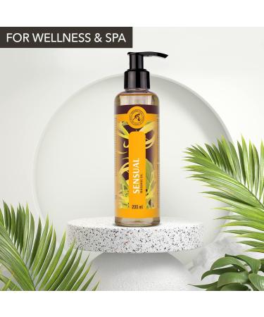 Sensual Massage Oil 200ml - 100% Natural Ylang Ylang & Jojoba - Exciting Fragrance for Partner Massages - Natural Cosmetics - Buy Online on GoSupps.com