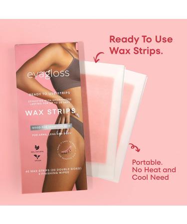 40 Wax Strips for Hair Removal - Vegan & 98% Natural Spain Made Waxing Strips - Body, Bikini & Brazilian Wax - Ready to Use Hair Remover for Women with 4 Finishing Wipes - Buy Online on GoSupps.com