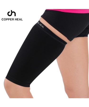 Copper Heal THIGH Compression Sleeve - Sore Pulled Hamstring & Groin Strain Recovery - Small Size - Pack of 1 - Buy Online on GoSupps.com