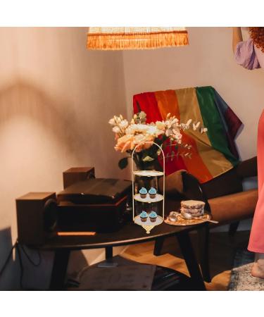 Cabilock Three-tier Pallet Rack Dessert Trays Metal Cupcake Stand Food Display Tower Buffet Fruit Plate Decorative Dessert Rack Iron- Art Cake Holder Baby Wrought Iron Wedding Desk 27x10.5cm Golden - Buy Online on GoSupps.com