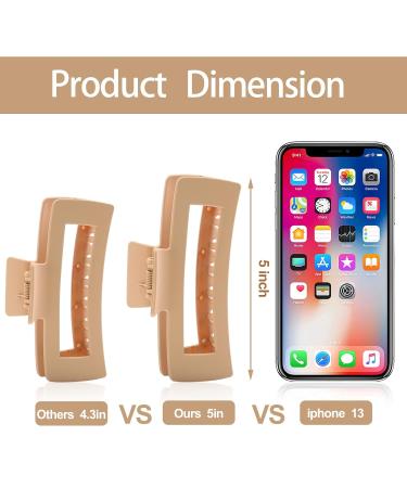 6 Pack XL Hair Claw Clips - 5 Inch Rectangular Claw Clip for Long Thick Hair - Strong Hold Non-slip - Hair Styling Accessories for Women - Gifts - Buy Online on GoSupps.com