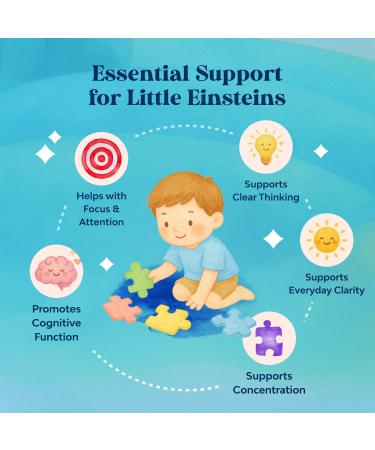 Kids Focus Gummies - Nootropics Brain Support Supplement for Kids with Green Tea Extract B6 & B12 Vitamins for Memory and Brain Focus - Herbal Concentration Chews for Children - 90 Count 90 Count (Pack of 1) - Buy Online on GoSupps.com