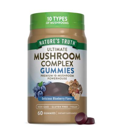 Nature's Truth Mushroom Complex Gummies for Adults | 60 Count | Complex of 10 Mushrooms | Vegan Non-GMO & Gluten Free Supplement