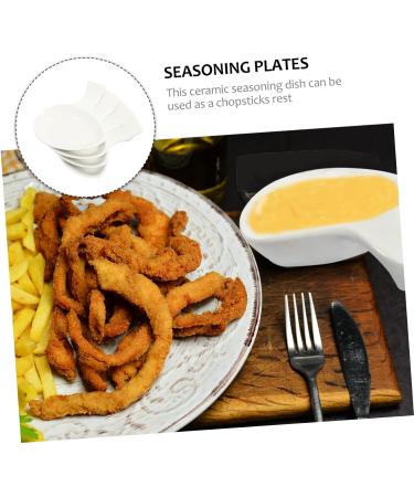 Ciieeo 4pcs Ceramic Chopstick Rest Mini Kitchen Utensils Spice Dishes Ceramic Serving Plates Fruit Plate Mini Appetizer Dish Ceramic Sauce Bowl Chinese Japan Ceramics White Cake 9X7.5X2CM White - Buy Online on GoSupps.com