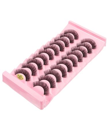 Healeved 10 Pairs Fake eyelashes Russia Curly 7d fiber