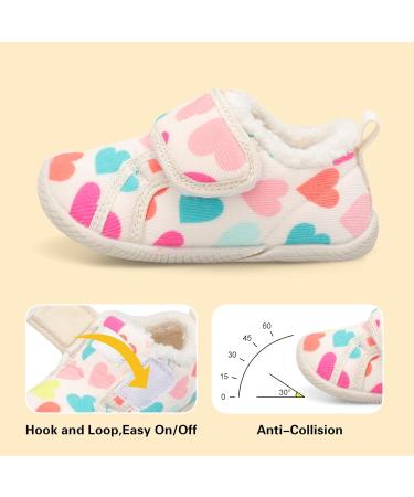 JOINFREE Anti-Slip Plush Baby Girl First Walking Shoes 6.5/7 UK Child - Pink Toddler Slipper Shoes - Buy Online on GoSupps.com
