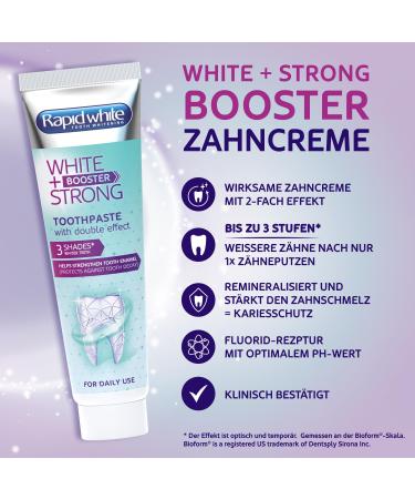 Rapid White WHITE + STRONG BOOSTER Toothpaste 75 ml - Instantly Whiter Teeth Optimal pH Caries Protection - Shop Internationally - Buy Online on GoSupps.com
