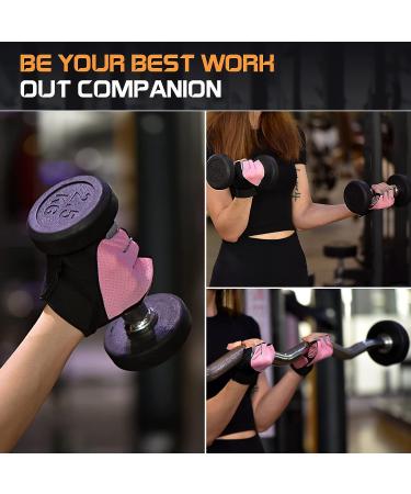 Sunnex Gym Gloves for Women - Lightweight Fingerless Workout Gloves for Weightlifting, Training, Cycling, Climbing - Breathable Fitness Gloves for Lifting - Small, Pink - Buy Online on GoSupps.com