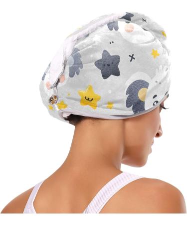 Cartoon Koala Face & Star Hair Towel 2 Pack | Super Absorbent Quick Dry Hair Turbans for Women & Girls - Buy Online on GoSupps.com