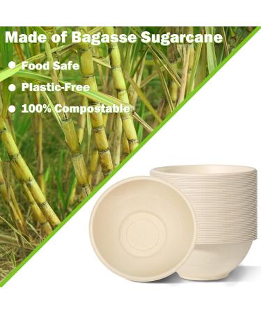 40oz Disposable Bowls - 100 Pack | Compostable Sugarcane | Microwavable & Biodegradable | Heavy Duty Hot Soup & Salad Paper Bowls - Buy Online on GoSupps.com