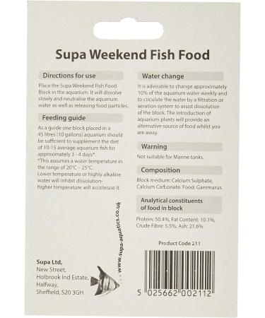 Supa Aquarium Weekend Fish Food 4 Days Pack of 4 Easy To Use Slow Releasing Food Block For Feeding Cold Water & Tropical Aquarium Fish - Buy Online on GoSupps.com