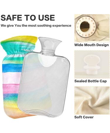 Naanle 1L Watercolor Hot Water Bottle with Cover - Pain Relief & Heat Therapy - Transparent Design for Comfort - Buy Online on GoSupps.com
