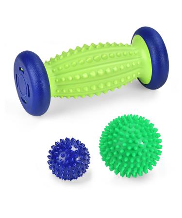 BOENFU foot massage roller for plantar fasciitis foot massage ball hedgehog ball massage foot massage roller heel spur ball set of 3 C