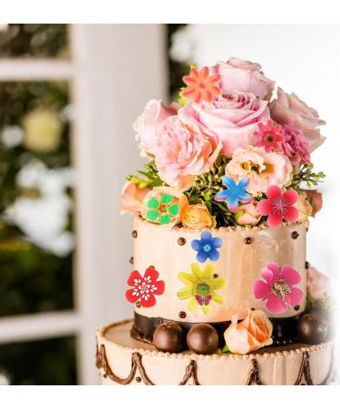 360pcs edible flowers cake topper flower cupcake topper flower decoration cake wafer paper floral cake decor edible flower cupcake topper for wedding birthday baby shower party accessories 360pcs-a - Buy Online on GoSupps.com
