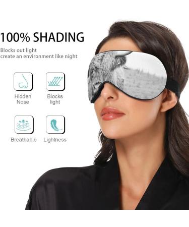 Haskirky Light Blocking Eye Mask for Men and Women | Adjustable & Breathable | Perfect for Travel, Yoga, Meditation, and Office Deep Sleep | Comfortable & Smooth | Highland Cow Design - Buy Online on GoSupps.com