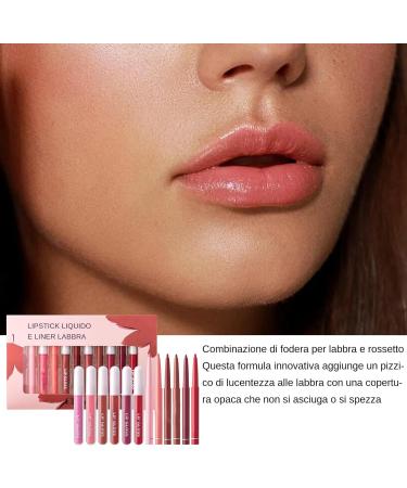 Fmzrbnih Lip Combo - Set of opaque lip pencils liquid collection easy-to-apply long-lasting makeup kit | Lip color set for a flawless finish - Buy Online on GoSupps.com