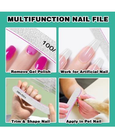 FANDAMEI 15pcs 100/180 Nail File Set - Double Sided Emery Boards for Nail Care in Home and Salon - Professional Nail Styling Tools for Gel Nails - Curved 7 0.74 inch - Buy Online on GoSupps.com
