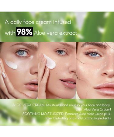 Aloe Vera Face Moisturizer Deep Moisturizing Day & Night Cream for Nourishes Reduces Fine Lines Firms Skin Improves Elasticity Non-Greasy Fast-Absorbing Formula for Dry Oily & Sensitive Skin 1.76 oz - Buy Online on GoSupps.com