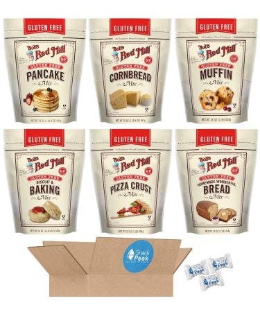 Bobs Red Mill Gluten Free Baking Mix Snack Peak Variety Gift Box  Bread, Biscuits, Pancake, Pizza Crust, Muffin and Cornbread
