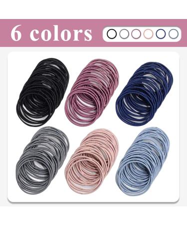Xcozu 100-Pack Multi-Colored Hair Ties for Girls & Women - Metal-Free Elastic Ponytail Holders 50x3mm - Buy Online on GoSupps.com