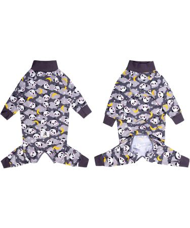 Bt B r Big Dog Clothing - Elastic Pet Onesie for Medium & Large Dogs | Anti-Hair Anti-Licking Wound Protection Pajamas (5XL Gray Panda) - Buy Online on GoSupps.com