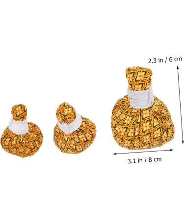 Cabilock 3-St Warm Roasted Wormwood Roll - Thai Herbal Compress Ball for Spa & Massage (8x6x6cm Yellow) | International Shipping - Buy Online on GoSupps.com